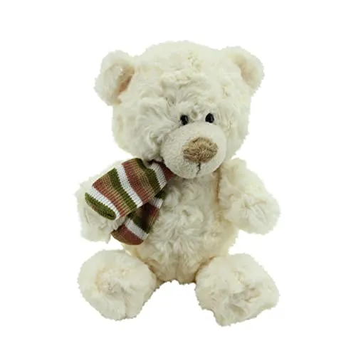 Sweety Toys 3808 Teddybär Plüschbär Kuschelbär Plüschtier Teddy Bär 29 cm,Weiss, mit Schal supersüss Artikel 3808