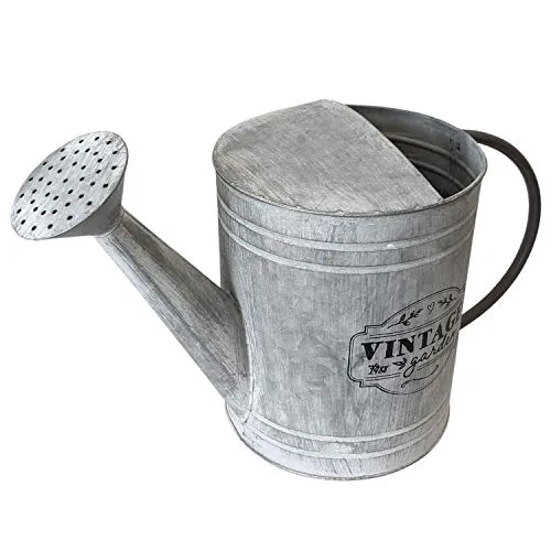 Deko Gießkanne Vintage Garden 40x19xH26cm Zink Grau - Nostalgie Kanne Dekokanne Blumenkanne Wasserkanne