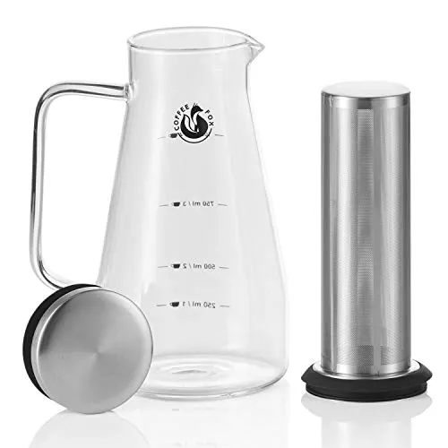 Coffee Fox® Cold Brew Kaffeezubereiter – XL Kaffeekanne mit Edelstahlfilter