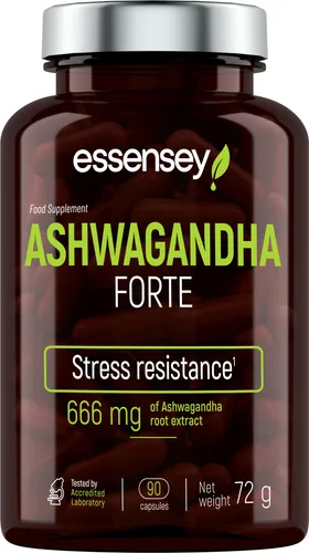 ESSENSEY - ASHWAGANDHA I 666mg I 90 Kapseln I Labor I 10 mg Vitanolide I Vegetarier & ohne Zusätze I Leicht zu schlucken I Zellulosekapsel