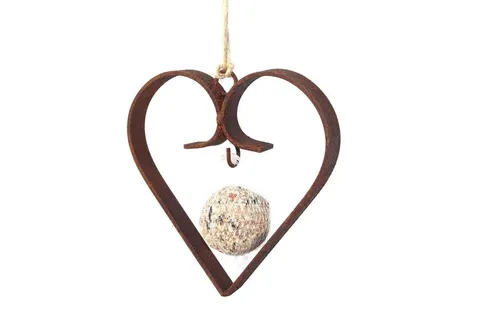 Hirsch Terracotta Vogelhaus Futterherz Meisenknödelhalter zum Hängen