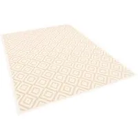 Pergamon In & Outdoor Teppich Flachgewebe Natur Valencia Fliesenoptik Beige Creme 80x150cm