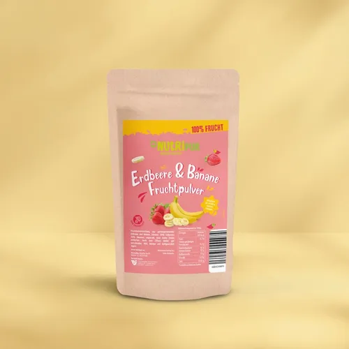 NutriPur gefriergetrocknetes Fruchtpulver, Erdbeer-Banane