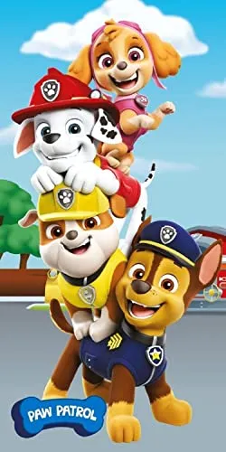 Jerry Fabrics Paw Patrol Duschtuch Badetuch Strandtuch 70 x 140cm, Multicolor