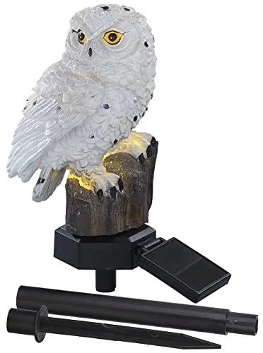 Lunartec LED-Solar-Beleuchtung: Solar-Eulenleuchte mit warmweißen LEDs und Erdspieß, IP44 (außen-Dekos, Solarleuchten, Eulen)