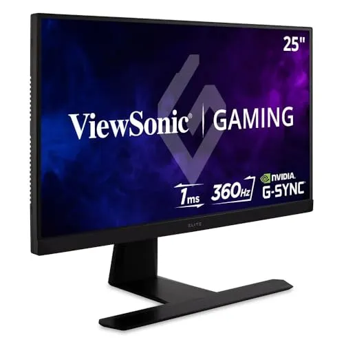 ViewSonic XG251G Gaming Monitor - 25 Zoll Full-HD Monitor mit 360Hz Bildwiederholrate und NVIDIA G-Sync für ruckelfreies Gameplay, ideal für Gamer
