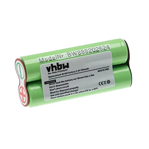 vhbw Akku kompatibel mit Philips Bodygroom TT2040, TT2040/32 Rasierer Haarschneider (950mAh, 2,4V, NiMH)