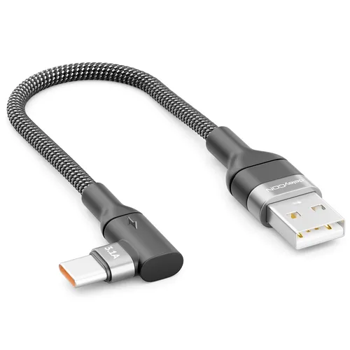 0,15m USB-C Ladekabel Datenkabel 90° Winkel Schnellladekabel USB-A auf USB-C