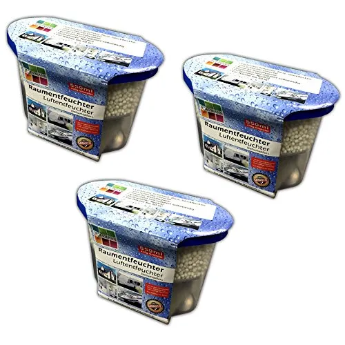 JEDERMANN 3x Raumentfeuchter Luftentfeuchter 3x230g Granulat - Tragbar, Automatisch, Neutral, 1 Geschwindigkeit, für Zuhause bis 50 m²