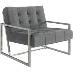 S-Style Loungesessel Tampa – Eleganter Samtsessel mit Metallfüßen - Moderner Loungesessel mit silbernen Metallfüßen und hochwertigem Samtstoff. Ideal für stilvolle Akzente in jedem Raum und bietet gleichzeitig Komfort und Langlebigkeit.
