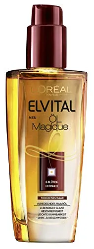 L'Oréal Paris Elvital Kur Öl Magique für Trockenes Haar - Haartherapien, -öle & -schutz: Extra-leichtes Öl für intensive Pflege, schützt vor Hitze bis 230 Grad und verwandelt trockenes Haar in samtweiche Traumlocken.