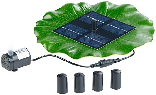 Royal Gardineer Solarbrunnen Teich: Schwimmender Solar-Teich-Springbrunnen mit Pumpe und 4 Düsen (Schwimmender Solarbrunnen, Pumpe, Schwimmende Teichfontäne)