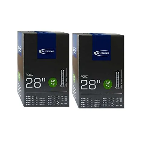 Schwalbe Unisex-Adult AV17 Fahrradschlauch, Schwarz, 28