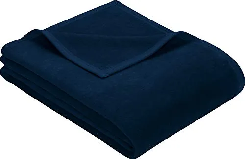 Erwin Müller Wohndecke, Wolldecke, Kuscheldecke Marine Größe 150x200 cm - strapazierstark, weich, temparaturausgleichend (weitere Farben, Größen)
