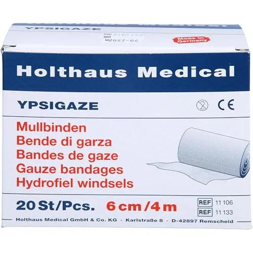 Holthaus Medical YPSIGAZE Mullbinden 6 cm x 4 m, 20 St. Binde