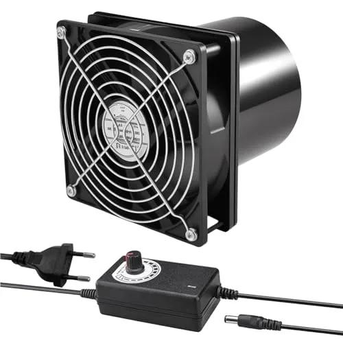 Aoreun Rohrventilator 100mm – Leiser Abluftventilator mit Geschwindigkeitsregler