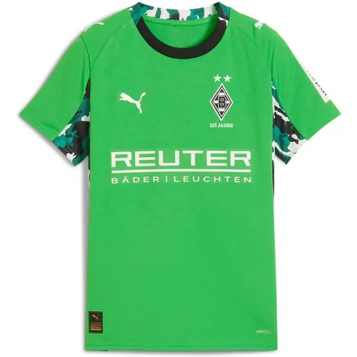 Puma Borussia Mönchengladbach Auswärtstrikot 25/26 Kinder - grün - Borussia Mönchengladbach Kindertrikot für die Saison 25/26, aus 100% recyceltem Material für Nachhaltigkeit und mit hochfunktionalen dryCELL Technologien für optimalen Tragekomfort beim Spiel.