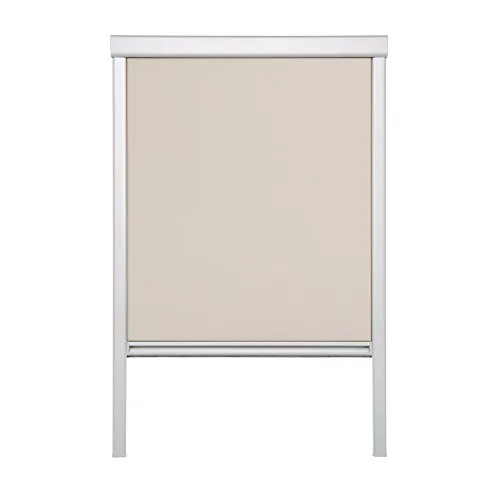 Lichtblick Dachfensterrollo Skylight, Verdunkelung Creme 97,3 x 100 cm - Rollos für Velux-Fenster, 100% passgenau mit silberbeschichteter Rückseite für optimale Verdunkelung und Isolierung. Ideal für Schlaf- und Kinderzimmer.