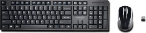 Kensington Pro Fit Wireless Desktop Set (DE) - QWERTZ-Tastatur und Maus mit AES 128-Bit Verschlüsselung, spritzgeschützt und ideal fürs Home Office, schwarz, K75230DE