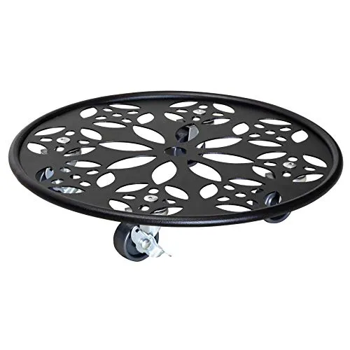 WAGNER Pflanzenroller Stahl rund Ø 30 cm - Robuster Pflanzenroller mit einer Tragkraft von bis zu 100 kg, ideal für die einfache Bewegung Ihrer Pflanzen im Innen- und Außenbereich.
