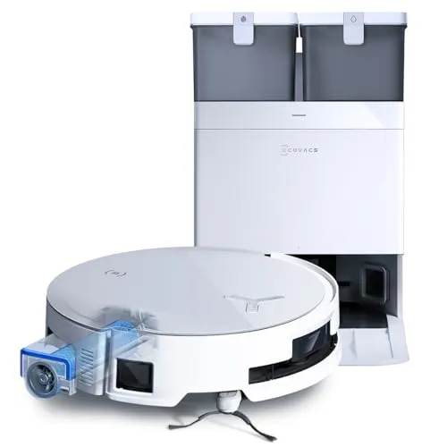 ECOVACS Deebot X8 Omni Saugroboter - Saugroboter mit 18,000 Pa Saugkraft und ZeroTangle 2.0 Technologie. Die OMNI-Station ermöglicht 150 Tage wartungsfreies Wischen dank automatischer Selbstreinigung und Heißlufttrocknung.