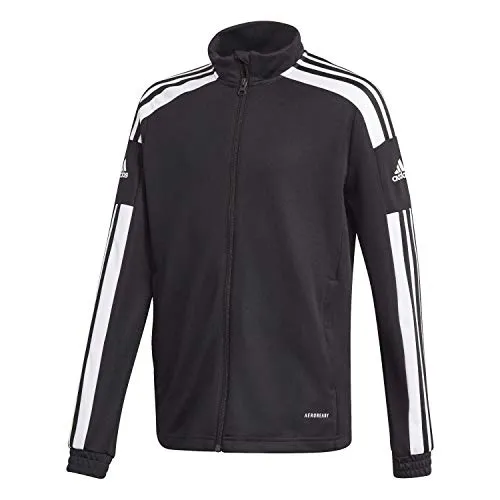 Adidas Squadra 21 Trainingsjacke Kinder - Schwarz/Weiß - Sportjacke für Kinder, gefertigt aus 100% recyceltem Polyester, mit AEROREADY-Technologie für optimalen Feuchtigkeitstransport und einem stylishen, zeitlosen Design.