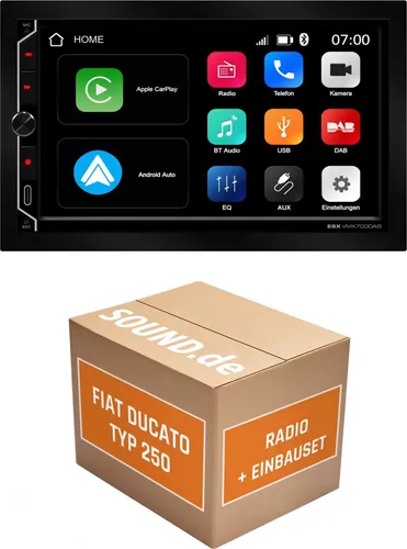 JUST SOUND ESX VMX700DAB Autoradio Einbauset für Fiat Ducato III Typ 250