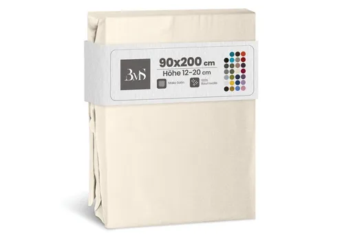 BETTWAESCHE-MIT-STIL Spannbettlaken Mako Satin Spannbettlaken, Matratzenhöhe 12-20 cm, Mako-Satin, Gummizug: rundum, (1 Stück)