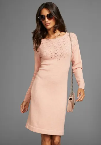 Laura Scott Strickkleid mit Ajourdetails in pink von Laura Scott