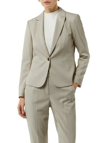 comma Strukturierter Blazer mit Reverskragen - Sandfarben 34 - Eleganter Damenblazer mit antaillierter Passform und Strukturmuster, ideal für Business und Freizeit. Hochwertiges Material mit leichtem Futter und praktischen Leistentaschen.