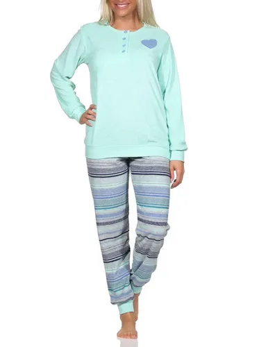 Normann Pyjama Normann Damen Frottee langarm Schlafanzug Pyjama
