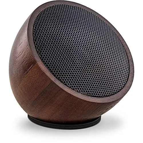 InLine WOODWOOM Mini Bluetooth Lautsprecher aus Walnuss-Holz - Eleganter 52mm Lautsprecher in Walnuss-Optik, kabellose Bluetooth-Verbindung für perfekten Sound überall.