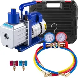 VEVOR 4.8CFM Vakuumpumpe, 1/3HP Unterdruckpumpe Vakuumgeräte Pumpe, 5PA Vakuumpumpe Unterdruckpumpe, Refrigerant Vacuum Pump, Vacuum Pump,Vakuumpu...
