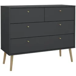 Best Price Kommode Grau – Eiche mit 4 Schubladen in grau von Best Price