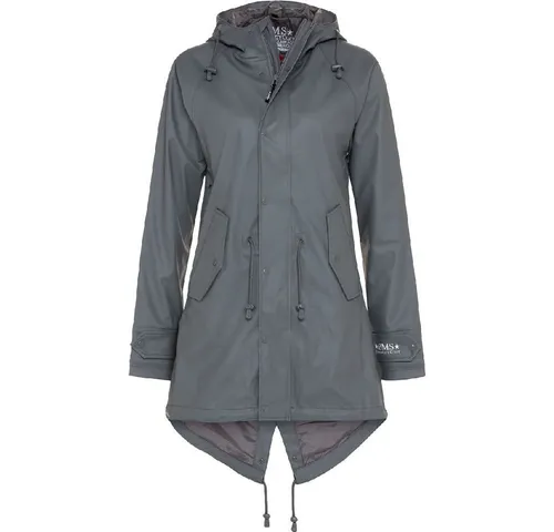 BMS Regenjacke grau 48 - Funktionsjacke aus 100% Baumwolle, ideal für wechselhaftes Wetter und bietet hohen Tragekomfort in Größe 48.