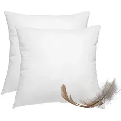 wometo Federkissen Home, Doppelset 80x80 cm - Kissen aus 100% Federn mit Baumwollbezug, OEKO-TEX® zertifiziert für Allergiker geeignet, ideal für besten Schlafkomfort.