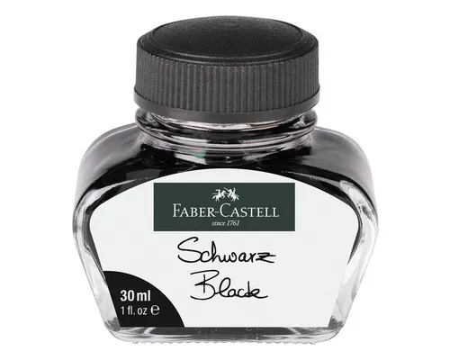 FABER-CASTELL 149854 - Tintenglas 30 ml, hochwertige löschbare Tinte in elegantem Glas für Konverter-Schreibgeräte