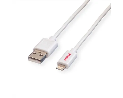 ROLINE USB 2.0 Sync- & Ladekabel mit 8pin-Konnektor USB-Kabel, USB 2.0 Typ A Männlich (Stecker), Lightning (8pin) Männlich (Stecker) (15.0 cm)