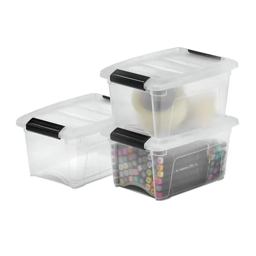 Aufbewahrungsboxen Mit Deckel, 5l, 3er-set, Transparent, Sicherer Verschluss, Stapelbar, Griffe, Schlafzimmer, Schrank, Büro, Organisation, Bpa-freies Plastik, Ordnungsboxen, Ddntb-5 - Iris Ohyama