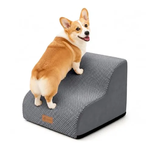 VOUNOT® Hundetreppe 2 Stufen – Rutschfeste Haustiertreppe für Sofa und Bett