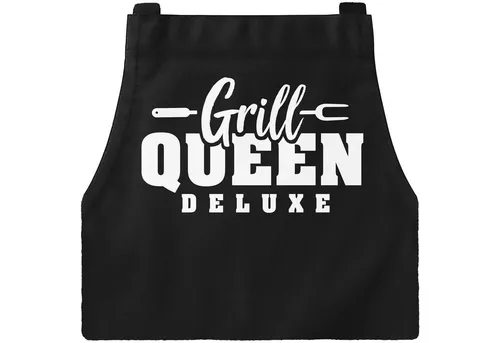 MoonWorks Grillschürze Grill-Schürze für Frauen mit Spruch Grill Queen Deluxe, mit kreativem Aufdruck