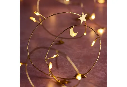 Lights4fun LED-Lichterkette 20er Ramadan Lichterkette Mond und Sterne