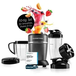 GOURMETmaxx Standmixer Nutrition Mixer 10-tlg. – Vielseitiger Smoothie Maker mit To-Go Deckel
