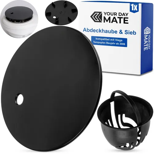 Abdeckhaube und Haarsieb Set Duschabfluss Ø 112mm kompatibel mit Viega Tempoplex