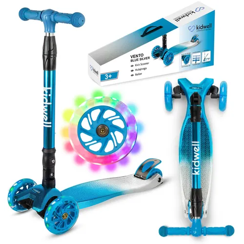 COIL Kinderroller VENTO mit LED-Rädern – Dreiradscooter für Kinder - Dreirädriger Kinderroller mit leuchtenden LED-Rädern für coolen Fahrspaß. Intuitive Bedienung fördert Gleichgewicht und Koordination. Stabil und leicht, ideal für Kinder von 3 bis 12 Jahren.
