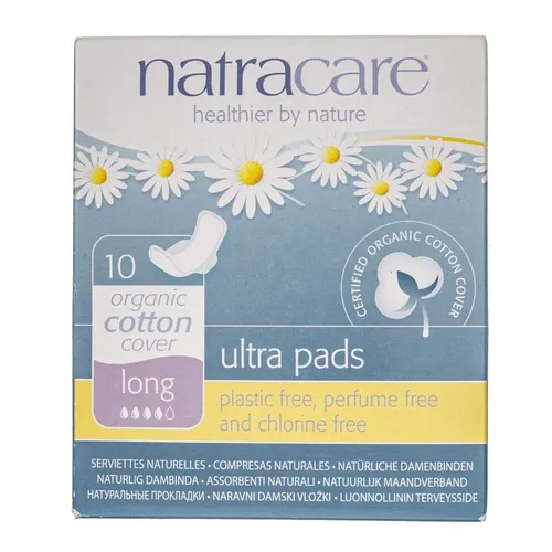 Natracare Ecological Damenbinden ultra lang mit Flügeln, 10 Stück