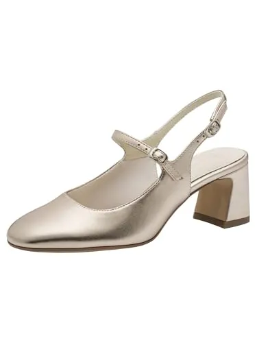 Tamaris Damen Sling Pump Blockabsatz metallic 41 EU in gold von Tamaris