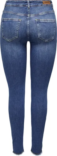 ONLY Damen Jeans ONLBLUSH MID SK ANK RW DNM REA1319 - Stylische Jeans in Medium Blue Denim, knöchellang mit offener Saum-Optik – perfekt für einen modernen Look.