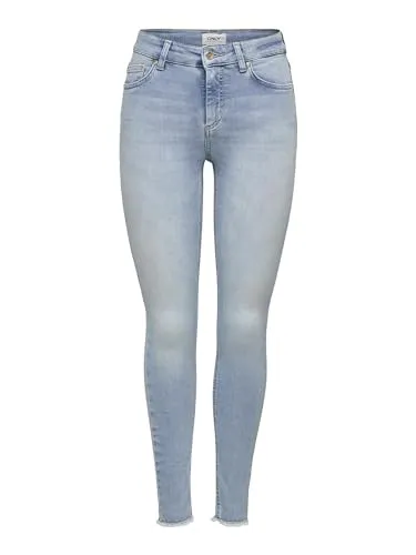 ONLY Damen Skinny Fit Jeans - Stone Washed Denim Stretch Hose - Damen-Jeanshosen mit mid Waist, 5-Pocket Design und hohem Tragekomfort durch elastischen Stretchstoff.