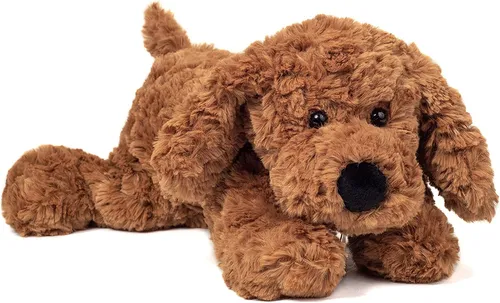 Teddy Hermann Schlenkerhund braun - 28 cm, waschbar bei 30 Grad und idealer Kuschelpartner für Kinder ab Geburt